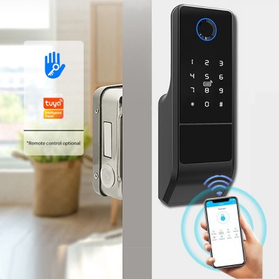 Tuya Wifi App Biometric Finger Print Smart Door Lock Fingerprint Door Handle Digital Keyless Lock